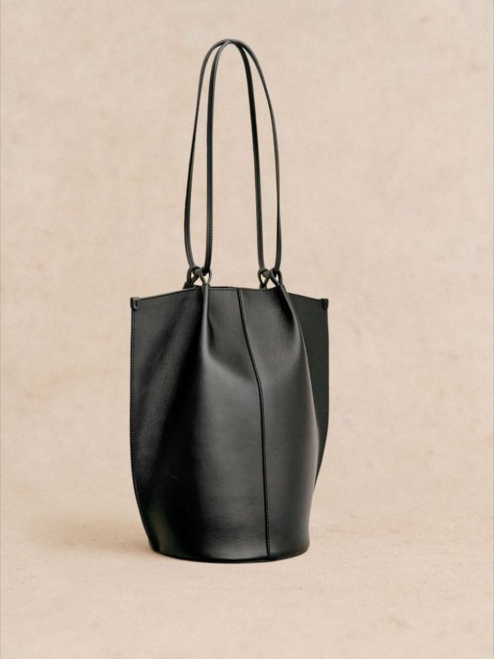 Sézane Romie Bag | Smooth Black Leather